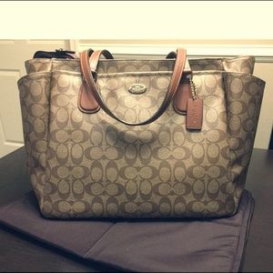 COACH Khaki-Saddle Baby-Diaper Bag or Travel Bag